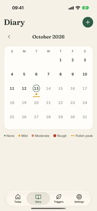The diary calendar